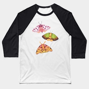 Moth Illustration Cottagecore Baseball T-Shirt